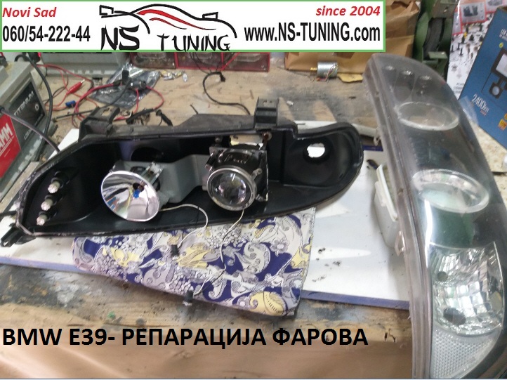 bmw e39 reparacija xenon farova zamena sociva poliranje ciscenje ugradnja novi sad tuning